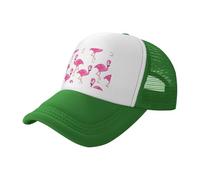 BLWSLC Sombrero de sol negro con estampado de flamenco rosa, gorra de béisbol de malla ajustable, adecuada para senderismo al aire libre y viajes, verde, Talla única