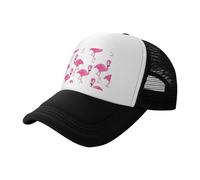 BLWSLC Sombrero de sol negro con estampado de flamenco rosa, gorra de béisbol de malla ajustable, adecuada para senderismo al aire libre y viajes, Negro, Talla única
