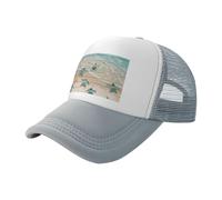 BLWSLC Sombrero de sol negro con estampado de tortuga marina y estrella de mar, gorra de béisbol de malla ajustable, adecuada para senderismo al aire libre y viajes, gris, Talla única