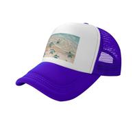 BLWSLC Sombrero de sol negro con estampado de tortuga marina y estrella de mar, gorra de béisbol de malla ajustable, adecuada para senderismo al aire libre y viajes, Morado (, Talla única