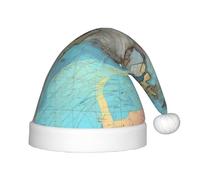 BLWSLC Sombrero infantil de Navidad con mapa del mundo de dibujos animados, sombrero decorativo, suministros de fiesta adecuados para actuaciones escénicas, Navidad