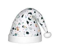 BLWSLC Sombreros de Navidad con estampado pastel de mármol terrazo para niños, sombreros decorativos adecuados para Navidad, fiestas de Año Nuevo, etc.