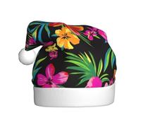 BLWSLC Sombreros de Navidad para adultos con estampado de flores hawaianas, sombreros decorativos, adecuados para Nochevieja, fiestas de vacaciones o Navidad