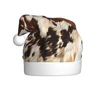 BLWSLC Sombreros de Navidad para adultos con estampado de piel de vaca roja y blanca, sombreros decorativos, adecuados para Nochevieja, fiestas de vacaciones o Navidad