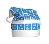 BLWSLC Tabla periódica química impresa sombreros de Papá Noel, sombreros decorativos, adecuados para fiestas de Navidad y Año Nuevo, actuaciones escénicas