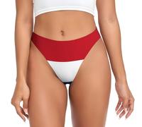 BLWSLC Tanga con estampado de bandera holandesa, ropa interior para mujer, adecuada para leggings y pantalones de yoga, Negro, XXL