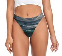 BLWSLC Tangas de yoga de talle bajo, estampado a nivel del mar, ropa interior para mujer, adecuada para actividades diarias de yoga, Negro, XS