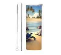 BLWSLC Taza de viaje de acero inoxidable de 20 onzas con pajita recta, perfecta para viajes y fitness