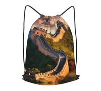 BLWSLC The Great Wall of China - Mochila de viaje con cordón, portátil, adecuada para viajes cortos, Negro, pequeño