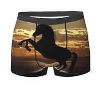 BLWSLC The Sunset Stallion (1) Calzoncillos tipo bóxer para hombre, elásticos, adecuados para la mayoría de los hombres, Negro, S