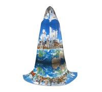 BLWSLC The World Famous Buildings - Capa con capucha estampada para cosplay, perfecta para cosplay, esencial para vacaciones, talla S