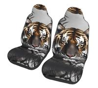 BLWSLC Tiger at Rest - Fundas de asiento de coche estampadas, paquete de 2, fundas de asiento de autobús, transbordador, protección para coche, SUV, camión, furgoneta, fundas de asiento de coche