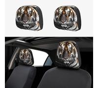 BLWSLC Tiger at Rest - Fundas elásticas estampadas para reposacabezas de coche, camión y furgoneta, paquete de 2 unidades
