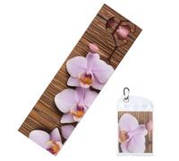 BLWSLC Toalla deportiva con estampado de flores de orquídea, diseño que absorbe el sudor, adecuada para yoga, golf y fitness.