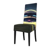 BLWSLC UFO Landing - Fundas para sillas de comedor estampadas, fundas elásticas para sillas de comedor, adecuadas para la mayoría de sillas sin brazos
