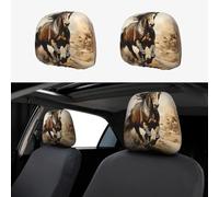 BLWSLC Western Horse - Fundas elásticas para reposacabezas de coche, camión y furgoneta, paquete de 2 unidades