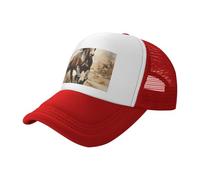 BLWSLC Western Horse - Gorra de béisbol de malla estampada negra, gorra de camionero transpirable, adecuada para pesca y senderismo, Rojo, L