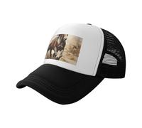 BLWSLC Western Horse - Gorra de béisbol de malla estampada negra, gorra de camionero transpirable, adecuada para pesca y senderismo, NEGRO, L