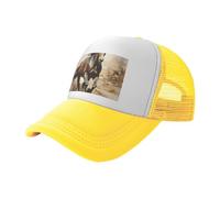 BLWSLC Western Horse - Gorra de béisbol de malla estampada negra, gorra de camionero transpirable, adecuada para pesca y senderismo, Amarillo, L