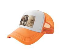 BLWSLC Western Horse - Gorra de béisbol de malla estampada negra, gorra de camionero transpirable, adecuada para pesca y senderismo, Naranja, L