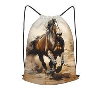BLWSLC Western Horse - Mochila de viaje con cordón para gimnasio, portátil, adecuada para viajes cortos, Negro, S