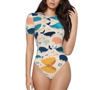 BLWSLC Whale Comics - Mono de manga corta para mujer, informal, para fiestas, uso diario, con dobladillo de botón a presión, Negro, XXL