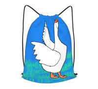 BLWSLC White Goose Spread its Wings - Mochila de viaje con cordón para gimnasio, portátil, adecuada para viajes cortos, Negro, pequeño