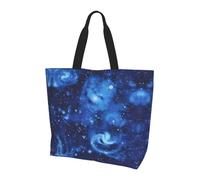 BLWSLC Wild ChrysanthemumJuHua - Bolso de viaje con estampado morado de gran capacidad para mujer, bolsa de hombro adecuada para viajes y gimnasio, Galaxia espacial del universo azul, Talla única