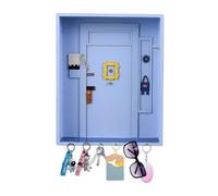 BlyeMichdi Friends Monica's Door Wall Key Holder, Colgador Llaves de Madera, Llavero Pared Decoración Casa con 6 Ganchos, Decoración de Pared Vintage, para Entrada, Salón y Oficina (Azul)