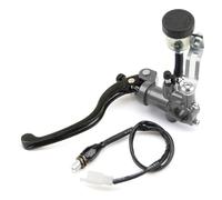 Blyndr Palanca de freno y embrague de motocicleta Bomba de embrague y freno radial universal para motocicleta, manetas con pistón 17,5 mm(Left Grey)