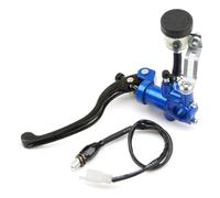 Blyndr Palanca de freno y embrague de motocicleta Bomba de embrague y freno radial universal para motocicleta, manetas con pistón 17,5 mm(Left Blue)