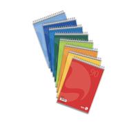 BM BeMore - Bloc espiral L/C Color 0100207 - Bloc espiral lado corto formato A5 - Rayado 5 mm con cuadros 5 mm - Papel 90 g/m² - Paquete de 5 unidades - 9 colores surtidos