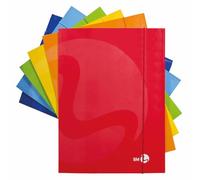 BM BeMore - Carpeta con 3 solapas con elástico, 0108968 - Carpeta tamaño A4 - Cubierta pesada 700 g/m² - Cubierta plastificada brillante - Paquete de 10 unidades - Colores surtidos