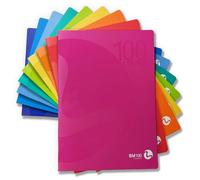 BM BeMore - Centus 0109288 - Cuaderno A4 - Rayado 10 F - Cuadrícula 1 cm con márgenes - Papel 100 g/m² - Colores surtidos - Paquete de 12 unidades