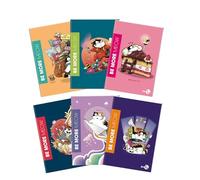 BM BeMore Meow Maxi cuadernos A4 - Rayado A, líneas con márgenes para primer y 2º curso - Juego de 10 unidades con tapas surtidas de gatos - 72 páginas, papel de 100 g