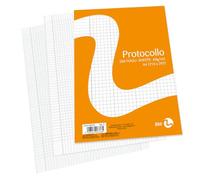 BM BeMore Papel Protocolo A4, 0108336, Rigatura Q, Cuadros 5 mm con márgenes, Papel 60 g/m², Blister de 200 hojas