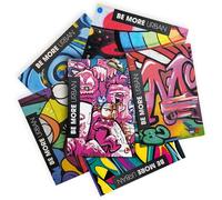 BM BeMore Urban A4 Maxi cuadernos a rayas para escuelas secundarias, superiores y universidades | Cuadernos Aesthetic con efectos brillantes y opacos, diseños surtidos - Juego de 10 unidades, papel de