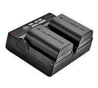 BM - Paquete de 2 baterías LP-E6N y cargador de batería dual para cámaras Canon EOS R, 90D, 60D, 70D, 80D, 5D II, III, IV, 6D, 7D, 7D Mark II, XC10, XC15