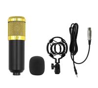 BM800 - Kit de micrófono de condensador con soporte de brazo de tijera de suspensión, montaje de choque pop, micrófono de estudio profesional para instrumento vocal de transmisión en vivo