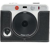 BMAOLLONGB SOFORT - Funda para cámara Leica SOFORT 2, hecha a mano, de piel auténtica, para cámara Leica SOFORT 2, versión de apertura inferior + correa de mano (negro)