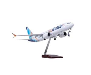 BMAONZ 1/85 para 737MAX B737 MAX Fly Dubai con Luz Y Rueda Modelo De Avión De Resina Estática Serie Decorativa Avión En Miniatura(Without Light)