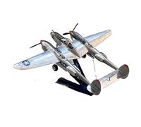 BMAONZ Avión Biplano Plateado De Aleación Metálica con Iluminación Militar Jet P38 P-38 P-38J A Escala 1/72 Avión En Miniatura