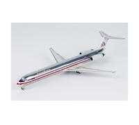 BMAONZ Modelo De Exhibición Estática De Metal Fundido A Presión Mcdonnell MD-83 Escala 1/400 Recuerdo Avión En Miniatura(Silver A)