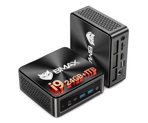 BMAX Mini PC B9Power Intel Core i9 12900H (14C/20T, 5,0 GHz), 24 GB RAM DDR5 + 1 TB SSD NVMe, Mini Ordenador de sobremesa, Triple visualización 4K@60Hz, WiFi 6, Bluetooth 5.2, Type-C, USB*4, DP 1.4a