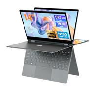 BMAX Ordenador Portátil Intel N150 (hasta 3,6 GHz) Pantalla Táctil 14 Pulgadas Laptop 16GB RAM 512GB SSD PC Portatil Teclado Retroiluminado BT5.0, Tipo C, USB 3.2 Protege el Teclado Español