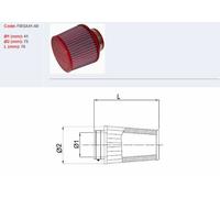 BMC Air Filter Filtro de aire cónico Ø41mm - FMSA41-60