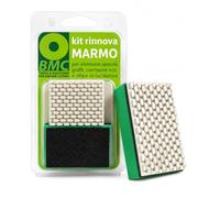 BMC Renovación Mármol kit de pulido manual de mármol con miniplacas de diamante de 4 granos para lijado grueso, medio y fino, y pulido de mármol y piedra caliza con polvo de pulido. Para uso manual