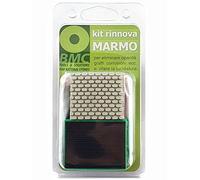 BMC Rinnova Marmo kit de pulido manual de mármol con miniplacas de diamante de 4 granos para lijado grueso, medio y fino, y pulido de mármol y piedra caliza con polvo de pulido. Para uso manual
