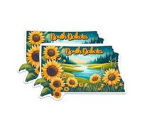 BMCS1270 - Calcomanías con forma de estado de Dakota del Norte, elige entre 50 estados, 5 pulgadas en el lado más largo, vinilo de alta calidad, para coches, patinetas, portátiles, fabricado en