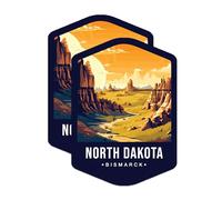 BMCS1490 - Calcomanías del estado y el capitolio de Dakota del Norte, elige entre 50 estados, 5 pulgadas en el lado más largo, vinilo de alta calidad, para coches, camiones, patinetas, portátiles, 2